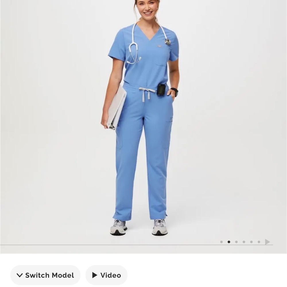 Figs Yola Scrub Pants Ceil Blue